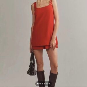 Maeve for Anthropologie Bold Red Romper